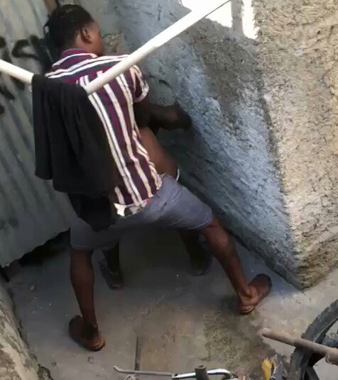 Quickly in public with a prostitute.